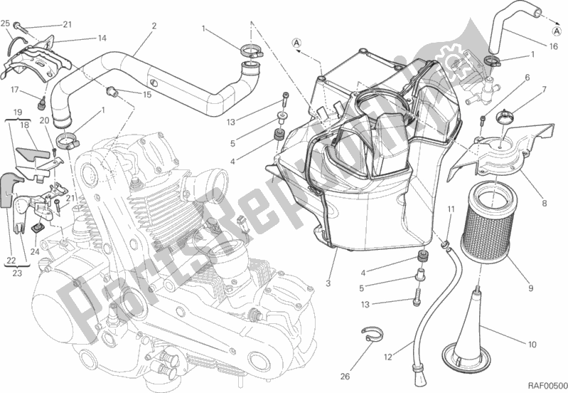 All parts for the Intake of the Ducati Monster 796 ABS-DMT 2014